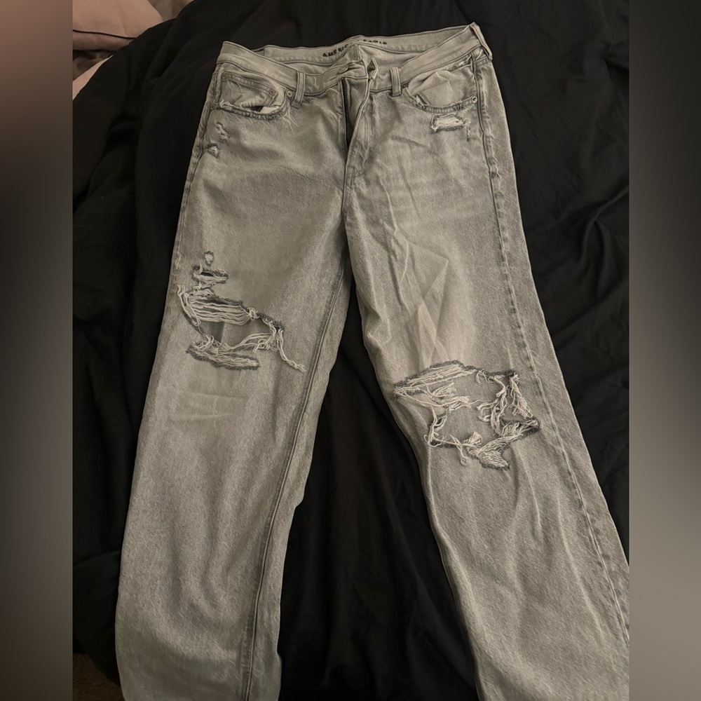 Women’s Distressed Gray Jeans